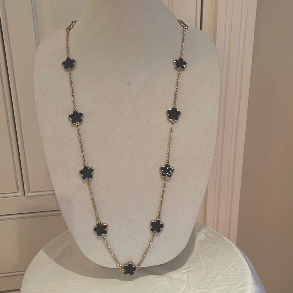 Gold and black necklace by Landeau